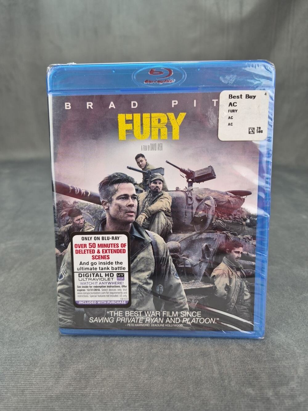 Fury (Blu-ray) Brad Pitt Mastered in 4K - New Sealed